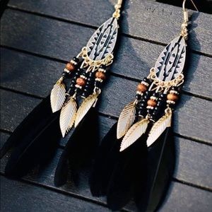 Triable feather earrings